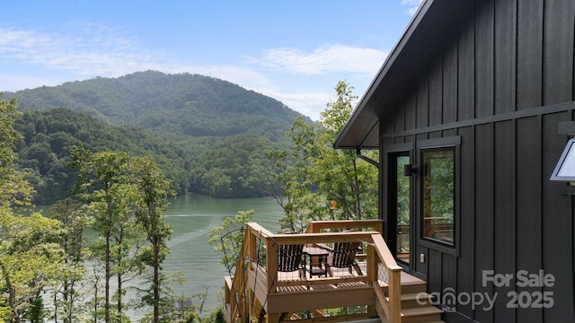 192 Lakeview Trl, Bryson City, NC 28713 - water view featuring a mountainous background and a heavily wooded area