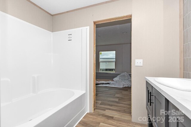 28 Mcgee Hill Rd, Fairview, NC 28730 - full bath featuring vanity and wood finished floors