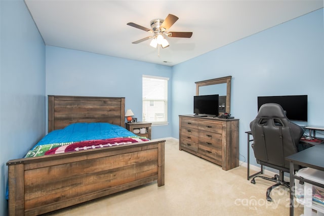 128 Millen Dr, Mooresville, NC 28115 - carpeted bedroom with a desk and a ceiling fan