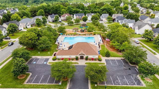 128 Millen Dr, Mooresville, NC 28115 - aerial view of residential area featuring a pool area
