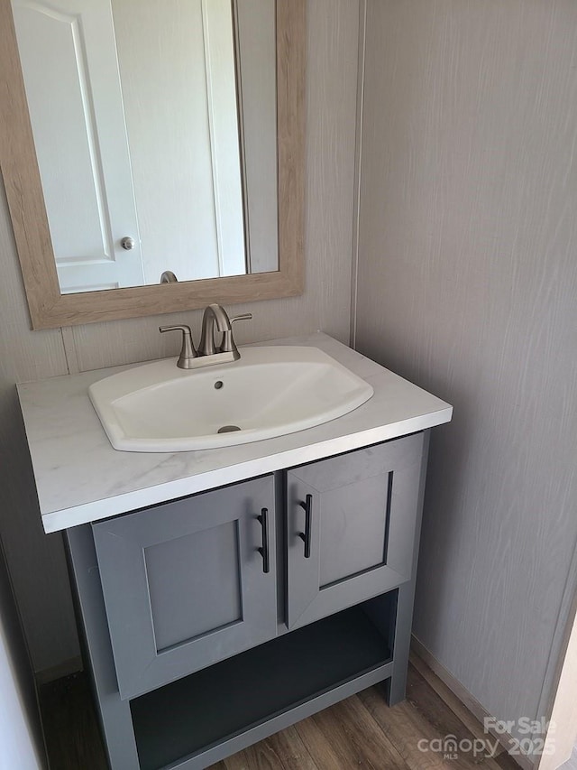 22 Mcgee Hill Rd, Fairview, NC 28730 - bathroom featuring vanity and wood finished floors