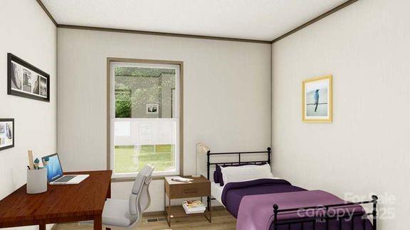 22 Mcgee Hill Rd, Fairview, NC 28730 - bedroom with an office area, wood finished floors, and ornamental molding