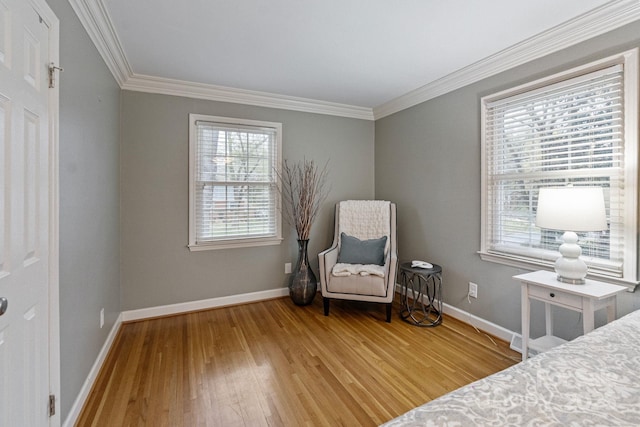 3808 Severn Ave, Charlotte, NC 28210 - bedroom with baseboards, light wood-style floors, and ornamental molding