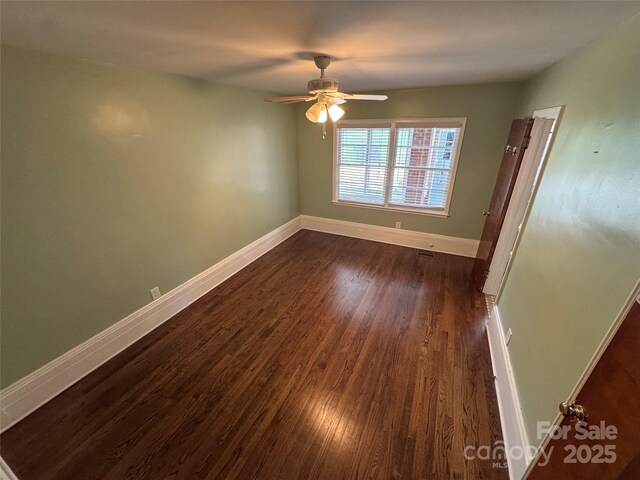 603 E Main St, Rock Hill, SC 29730 - unfurnished room with dark wood finished floors and a ceiling fan