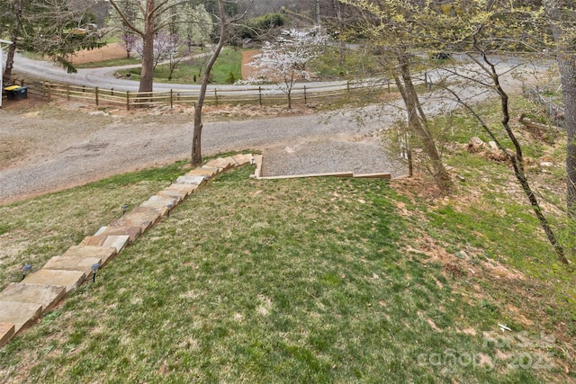 view of yard with fence