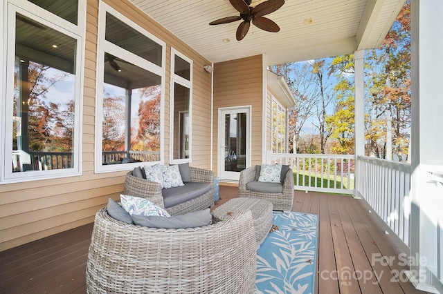 226 Hermance Ln, Mooresville, NC 28117 - wooden terrace with a ceiling fan