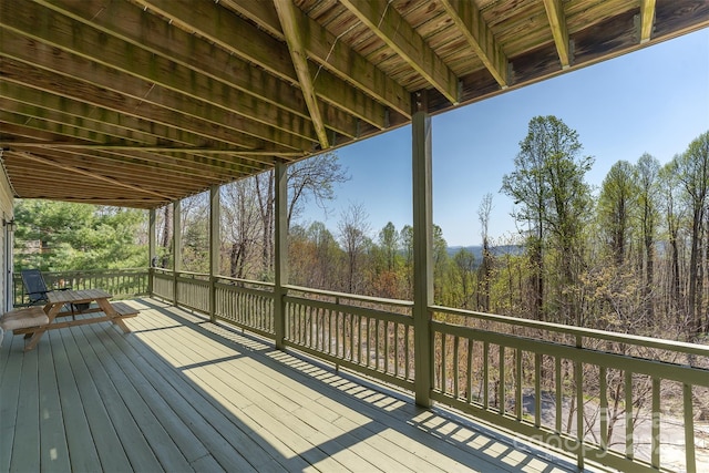 172 Sunny Ridge Rd, Hendersonville, NC 28739 - wooden deck featuring a wooded view