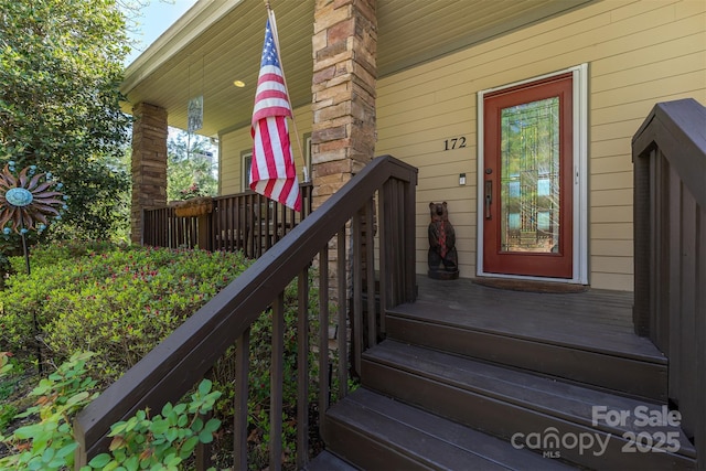 172 Sunny Ridge Rd, Hendersonville, NC 28739 - property entrance featuring a porch