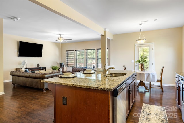 352 Nantucket Way, Rock Hill, SC 29732 - kitchen featuring dishwasher, a sink, open floor plan, and plenty of natural light