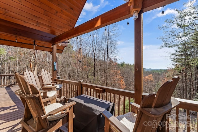 1600 Pisgah Preserve Dr, Nebo, NC 28761 - wooden terrace featuring a view of trees