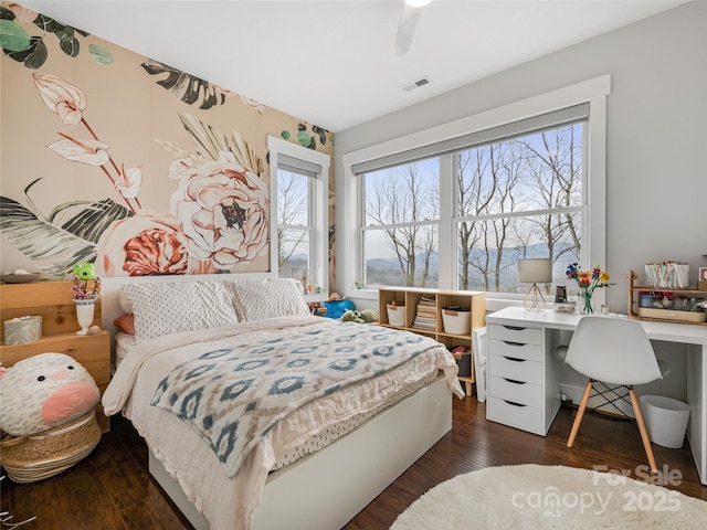 322 Windswept Dr, Asheville, NC 28801 - bedroom with visible vents, dark wood finished floors, and multiple windows