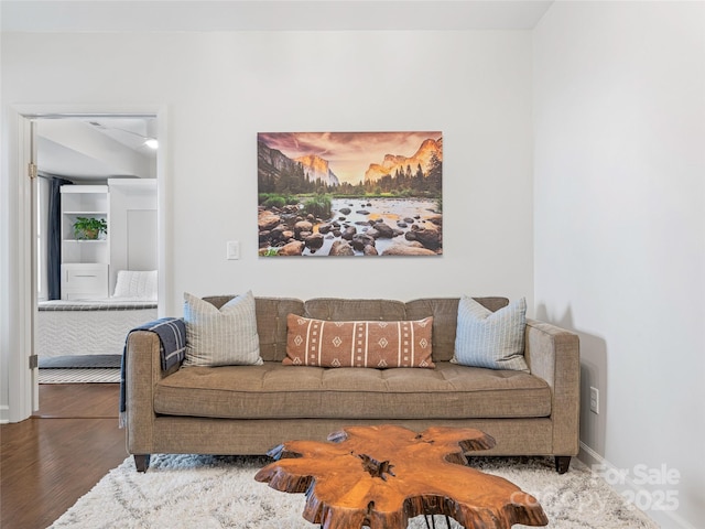 322 Windswept Dr, Asheville, NC 28801 - living area with baseboards and wood finished floors
