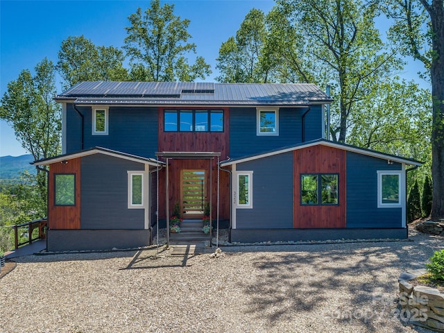 322 Windswept Dr, Asheville, NC 28801 - contemporary home featuring solar panels and a mountain view