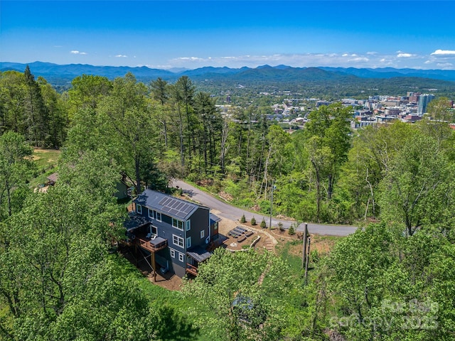322 Windswept Dr, Asheville, NC 28801 - birds eye view of property with a view of trees and a mountain view