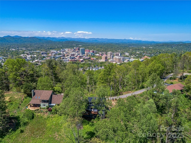 322 Windswept Dr, Asheville, NC 28801 - birds eye view of property featuring a mountain view and a wooded view