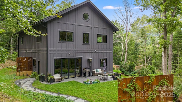 47 Webb Cove Rd, Asheville, NC 28804 - back of house with a yard and a patio