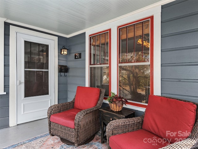 view of patio featuring a porch