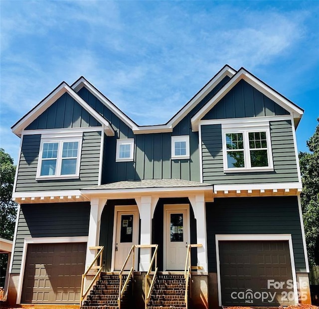2522 Elkwood Cir, Charlotte, NC 28205 - view of front of property featuring an attached garage and board and batten siding