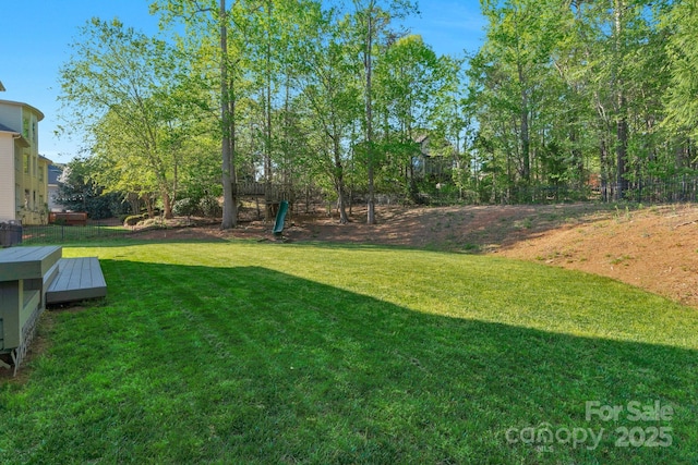 view of yard with fence