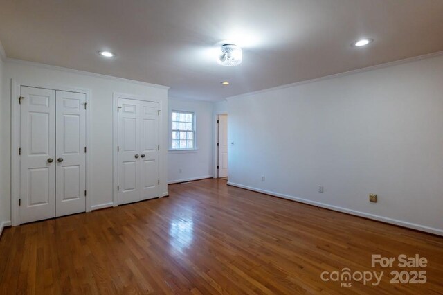2750 Morgan Rd, Gold Hill, NC 28071 - foyer with recessed lighting, wood finished floors, baseboards, and ornamental molding