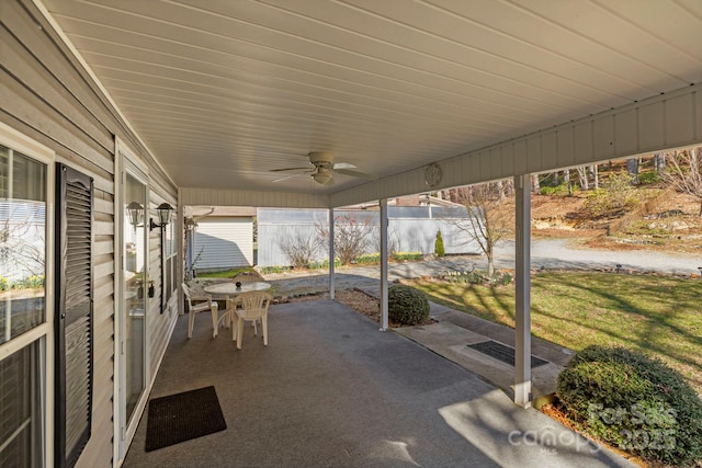 view of patio / terrace with ceiling fan
