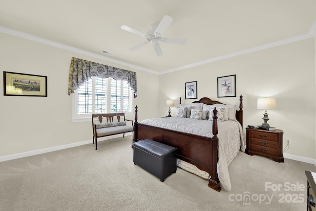 3097 Arches Bluff Cir, Lancaster, SC 29720 - bedroom with baseboards, light colored carpet, and ornamental molding