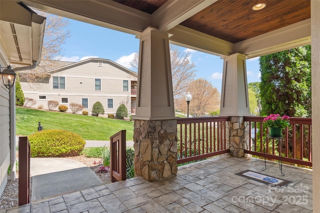 view of patio with a porch