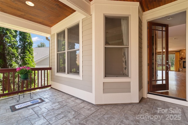 exterior space with covered porch