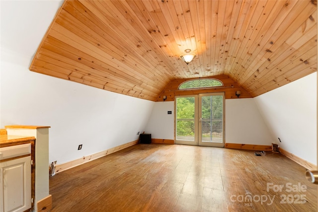 731 Old Fort Rd, Fairview, NC 28730 - bonus room featuring wood ceiling, light wood-type flooring, lofted ceiling, and baseboards