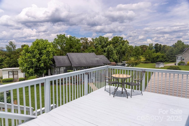 727 Jenkins Valley Rd, Alexander, NC 28701 - deck featuring a lawn