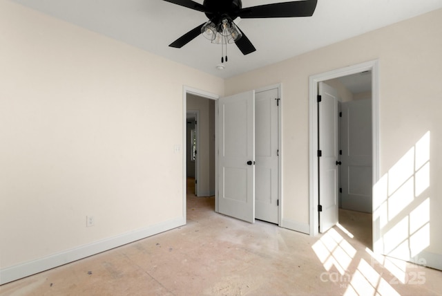 341 Bynum Ave, Rock Hill, SC 29732 - unfurnished bedroom featuring baseboards and ceiling fan