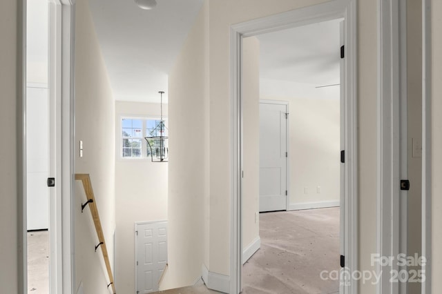 341 Bynum Ave, Rock Hill, SC 29732 - hallway with an upstairs landing and baseboards