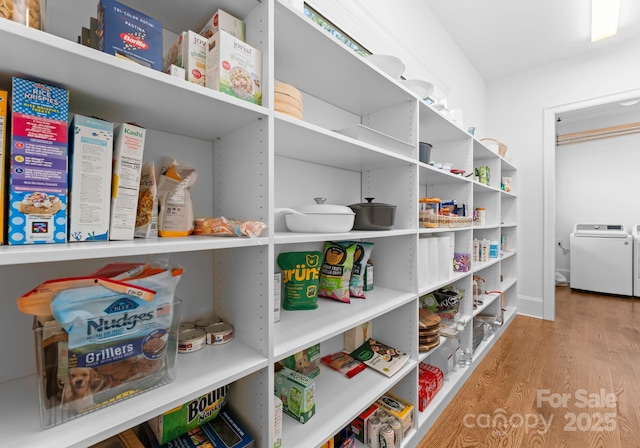 storage area with washer / dryer