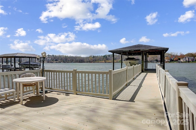 4633 River Bluff Ct, Charlotte, NC 28214 - dock area with a gazebo and a water view