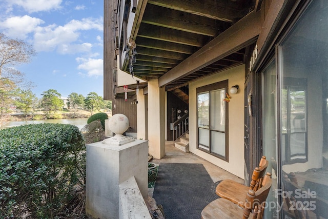 8175 Cedar Glen Dr, Charlotte, NC 28212 - view of patio / terrace with a water view