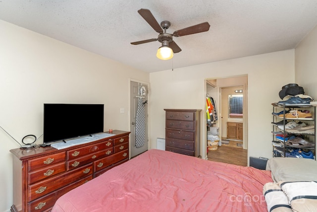 8175 Cedar Glen Dr, Charlotte, NC 28212 - bedroom with a textured ceiling, ceiling fan, and ensuite bathroom