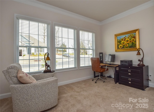 1638 Sweetmoss Loop, Denver, NC 28037 - carpeted office featuring ornamental molding and baseboards
