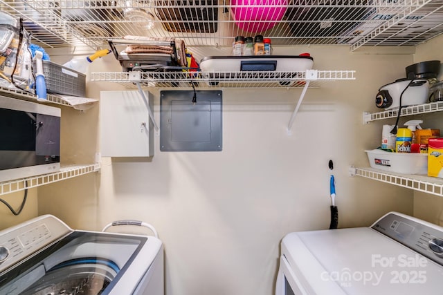 laundry area with laundry area and washing machine and dryer