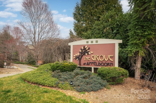 view of community sign