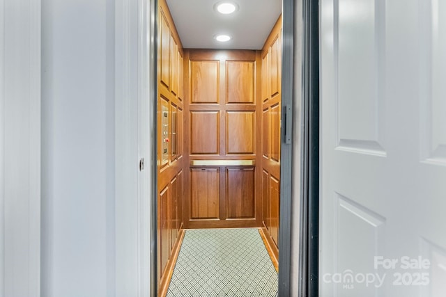 interior details with elevator