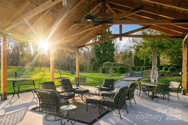 view of patio / terrace featuring a gazebo