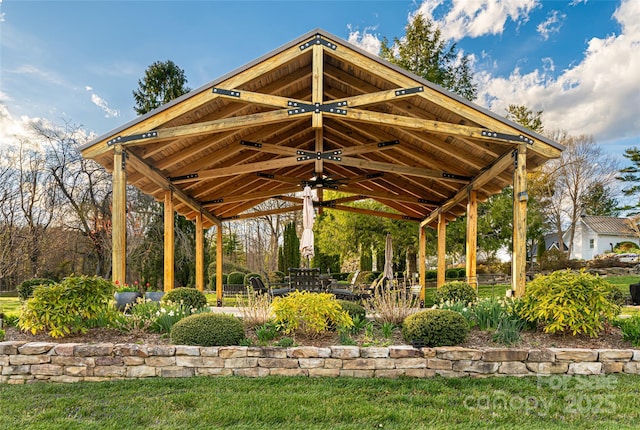 view of community with a gazebo