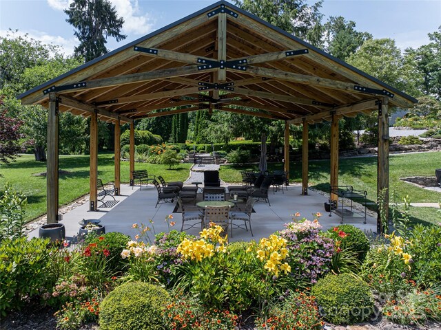 365 Sherwood Dr S, Flat Rock, NC 28731 - view of home's community featuring a gazebo, a lawn, and a patio