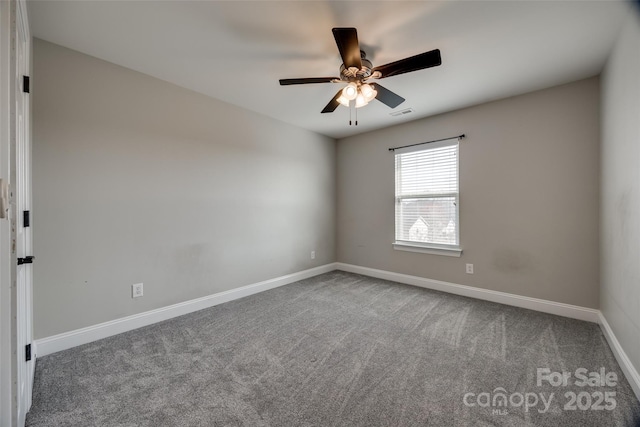 10071 Highland Creek Cir, Indian Land, SC 29707 - carpeted spare room featuring ceiling fan, baseboards, and visible vents