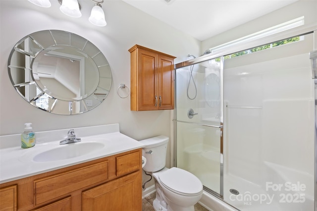 4323 Wiregrass Rd, Indian Land, SC 29707 - full bath featuring toilet, a shower stall, and vanity