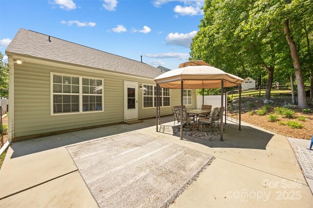 4323 Wiregrass Rd, Indian Land, SC 29707 - view of patio / terrace with fence, outdoor dining space, and a gazebo