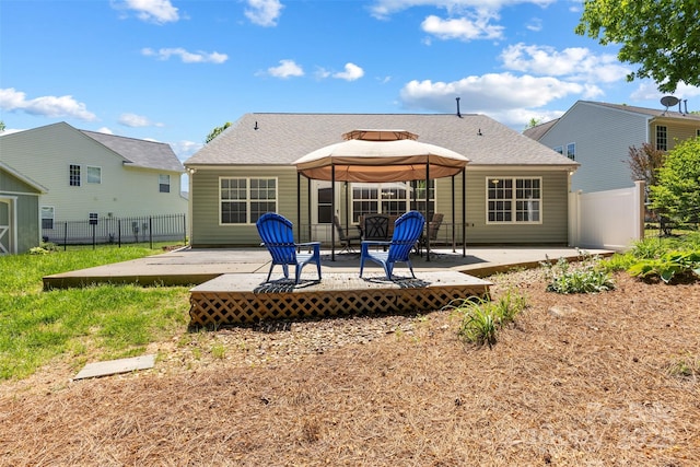 4323 Wiregrass Rd, Indian Land, SC 29707 - rear view of property with a patio, a gazebo, fence, and a wooden deck