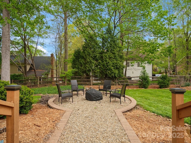 9009 Stourbridge Dr, Huntersville, NC 28078 - view of yard featuring a fire pit