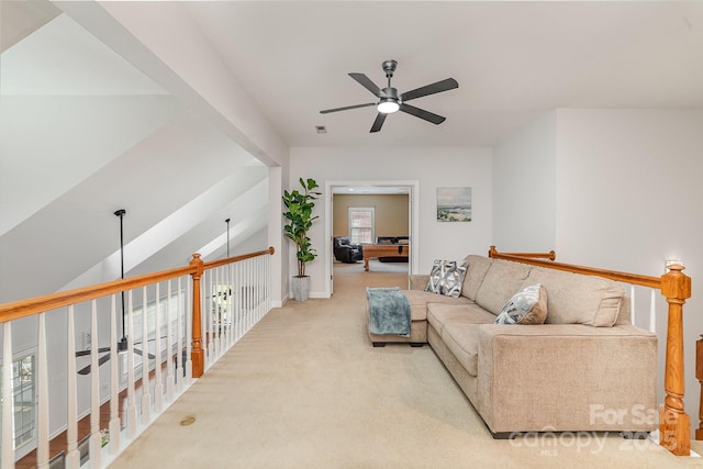 615 Vega St NW, Concord, NC 28027 - living room featuring ceiling fan and carpet