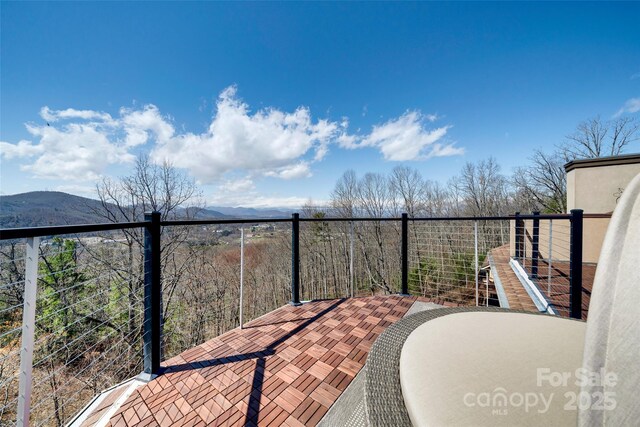 balcony with a mountain view